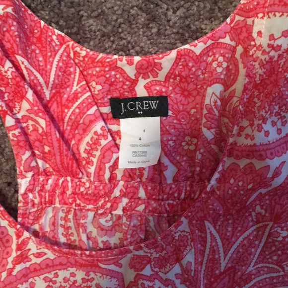 JCrew Pink and white Paisley tank top - Picture 2 of 3